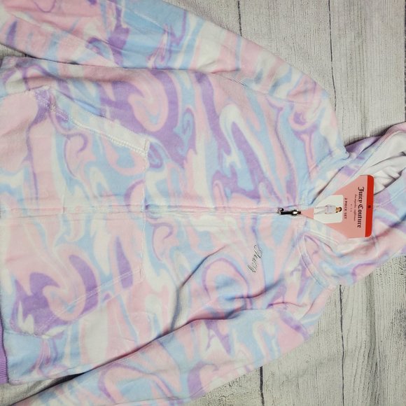 Juicy Couture Girls Track Suit Size 6 Pink, Purple, White Tye-dye - Picture 11 of 13